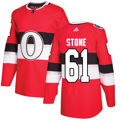Adidas Senators #61 Mark Stone Red Authentic 100 Classic Stitched Youth NHL Jersey - Click Image to Close